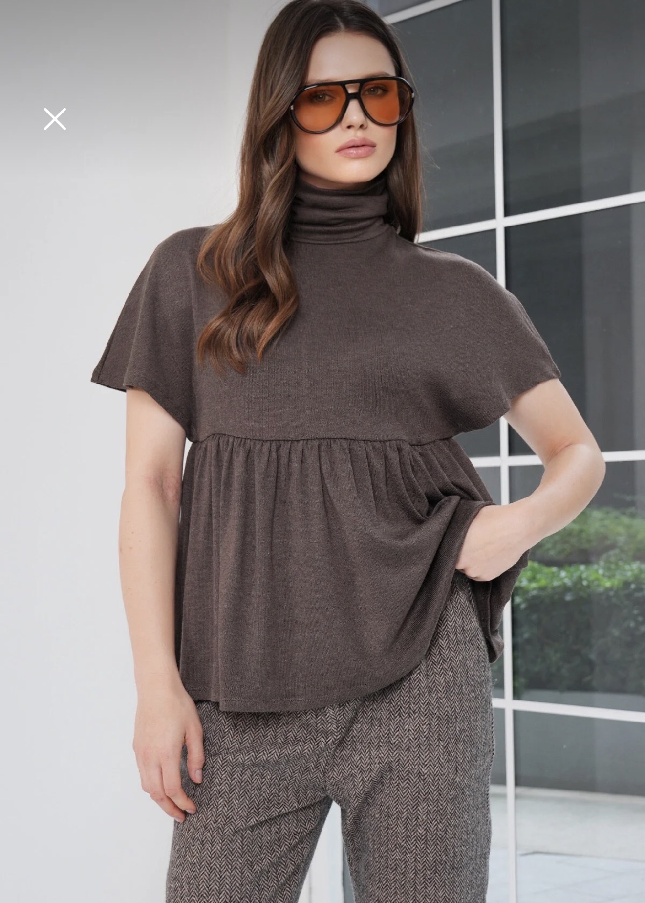 بلوز زنانه آستين كوتاه ترك پاييزه سايز M/L