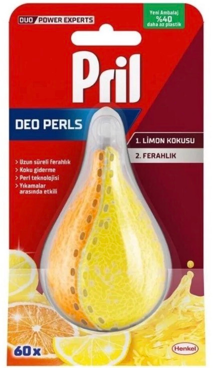 خوشبوكننده ماشين ظرفشويي pril با عطر ليمو طراوتي ماندگار با حذف بو