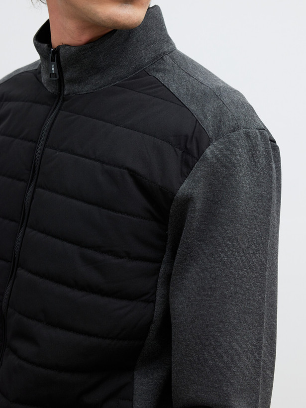 كاپشن ترك رنگ دودي مشكي نرم و لطيف و سبك سايز M/L/s