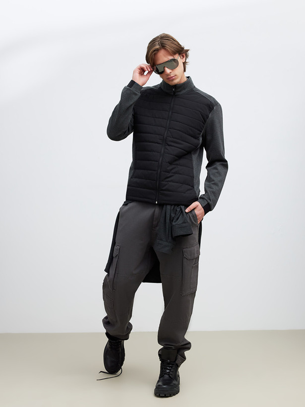 كاپشن ترك رنگ دودي مشكي نرم و لطيف و سبك سايز M/L/s